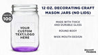 DISCOUNT PROMOS Custom Decorating Mason Jars 12 oz. Set of 100, Personalized Bulk Pack - Glass Jars for Overnight Oats, Candies, Fruits, Pickles, Spices, Beverages - Purple