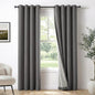 100% Blackout Linen Textured Curtains 63 Inch Long, Dark Gray | 100% Blackout by 100BlackoutShield
