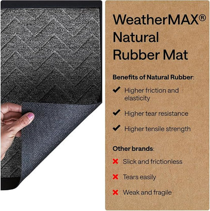 GORILLA GRIP 100% Waterproof All-Season WeatherMAX Doormat US Designed Natural - Image 6