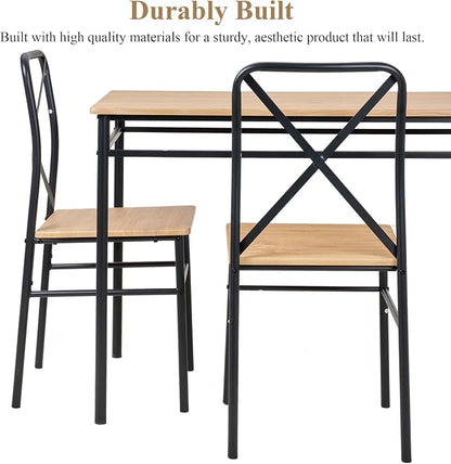 VECELO Dining Table Set for 4, 5-Piece Wood Kitchen Table - Image 4