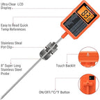 ThermoPro TP510 Waterproof Digital Candy Thermometer with Pot Clip, 10" Long Probe Instant Read Food Cooking Meat Thermometer for Grilling Smoker BBQ Deep Fry Oil Thermometer
