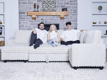 Belffin Corduroy Fabric Loveseat Module - Image 7