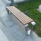 LITFAD Outdoor Indoor Bench Stainless Steel Metal Park Bench by LITFAD