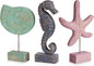 3pcs Wood Handmade Beach Nautical Style Figurines Starfish/Conch/Seahorse by Exttlliy
