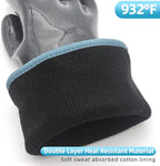 DEYAN Silicone BBQ Gloves, 932°F Heat Resistant Oven Gloves with Fingers, Kitchen Waterproof Hot Proof Glove for Fryer, Smoker, Baking, Cooking, Cutting(9/L)