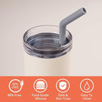 Tomorotec 6-Pack Reusable Stainless-Steel Straws with Silicone Tips, 3 Sizes Compatible with Stanley Tumblers 40OZ 30OZ 20OZ 14OZ, Dishwasher Safe, Includes 2 Cleaning Brushes (Dark Rainbow)