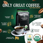 The Bean Organic Coffee Company Premium Espresso, Dark Roast, Whole Bean Coffee, 16-Ounce Bag