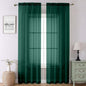 Hunter Green Sheer Curtains 90 Inches Long 2 Panels, Airy Voile Solid Curtains by Lecloud