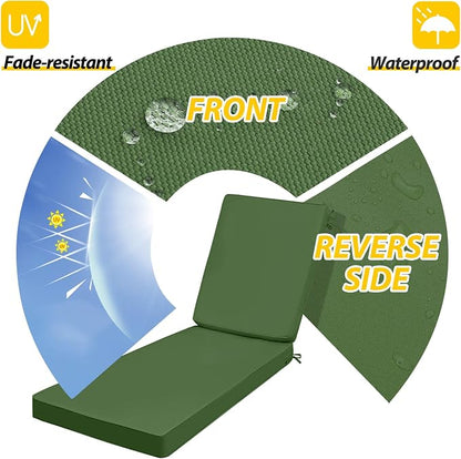 AAAAAcessories Outdoor Chaise Lounge Cushions, Fade-Resistant, Waterproof Patio - Image 2