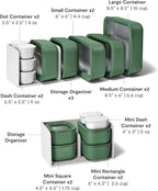 Caraway 25pc Glass Food Storage Set - Storage Containers for Food - Non-Toxic Ceramic-Coated Glass - Air Release Technology - Compact & Stackable Design - Sage