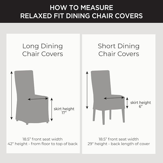 SureFit Cotton Duck Canvas Short Dining Room Chair Covers, Dining Chair Cover - Image 6
