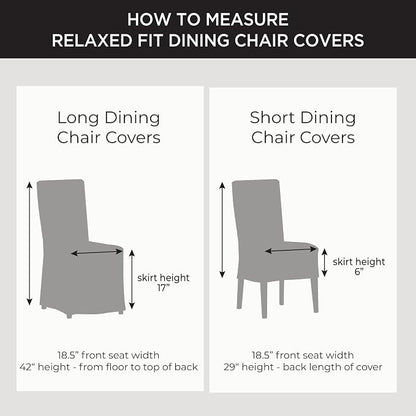 SureFit Cotton Duck Canvas Short Dining Room Chair Covers, Dining Chair Cover - Image 6