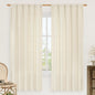 Linen Curtains 72 inches Long for Living Room, Light Beige, 2 Panels | Light by LAMIT