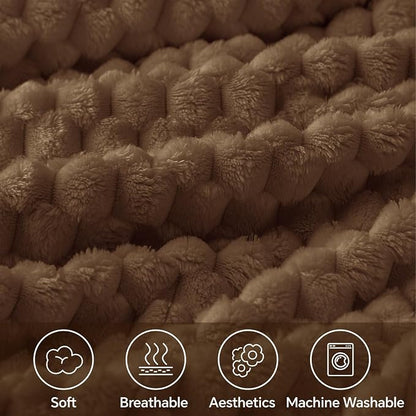 BEDELITE Brown Twin Blanket for Couch, Soft Cozy Gifts for Women, 60 * 80 | 3D - Image 3