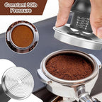 53mm Espresso Tamper Set - Dual-Spring Calibrated Coffee Tamper, 8-Needle WDT Tool Espresso Distribution Tool, Magnetic Aluminum Dosing Funnel, Reusable Puck Screen, Fit for 53mm Portafilters