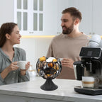 K Cup Holder and Pod Storage Organizer for Counter - Metal Basket for Keuring Pods, Coffee Bar Decor, Capsule and Creamer Organizer - Black