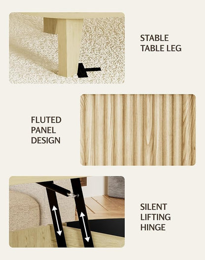 Oval Coffee Table with Lifting Top - Image 3