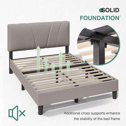 Novilla Queen Bed Frame with Headboard, Bed Frame Queen Size with Wood Slats - Image 9