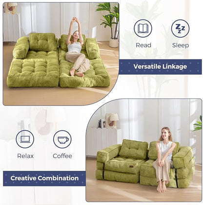 MAXYOYO Folding Sofa Bed, L-Shaped Convertible Sofa - Image 5