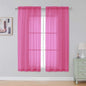 Simplebrand Hot Pink Sheer Curtains 63 Inch Length 2 Panels, Rod Pocket Solid by Simplebrand