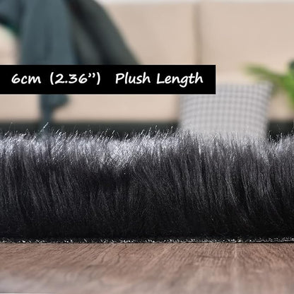 Goolela Black Sheepskin Rug 3x5 - Image 3