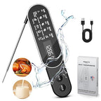 3X Faster 0.5s Instant Read Meat Thermometer, 2025 Rechargeable ±0.5℉ NIST Certified Wireless Food Thermometer, Waterproof, Auto Wake/Sleep, Rotation Display & Temp Lock for BBQ, Candy, Grill
