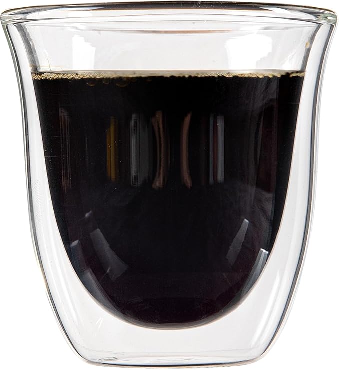 Restaurantware-Forma Professional 2.7 Ounce Double Wall Shot Glasses, 12 Insulated Espresso Cups - Dishwashable, Reusable, Clear Glass Coffee Cups, Freezable, For Hot Or Cold Beverages