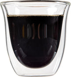 Restaurantware-Forma Professional 2.7 Ounce Double Wall Shot Glasses, 2 Insulated Espresso Cups - Dishwashable, Reusable, Clear Glass Coffee Cups, Freezable, For Hot Or Cold Beverages