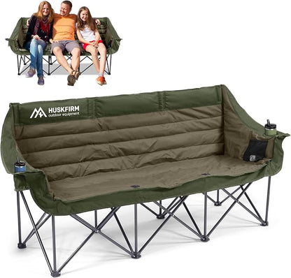 Huskfirm 3 Person Camping Chairs Folding Double Camping Chair Portable by Huskfirm