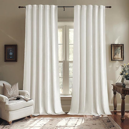 MIULEE White Velvet Curtains 52x108 inches Luxury Room Darkening Curtains | - Image 7
