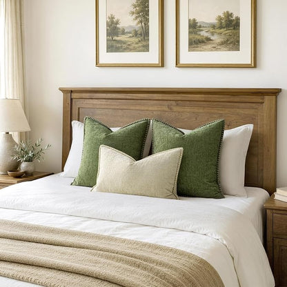 MIULEE Decorative Euro Sham Pillow Covers 24x24 Inch Sage Green 2 Pack | - Image 6