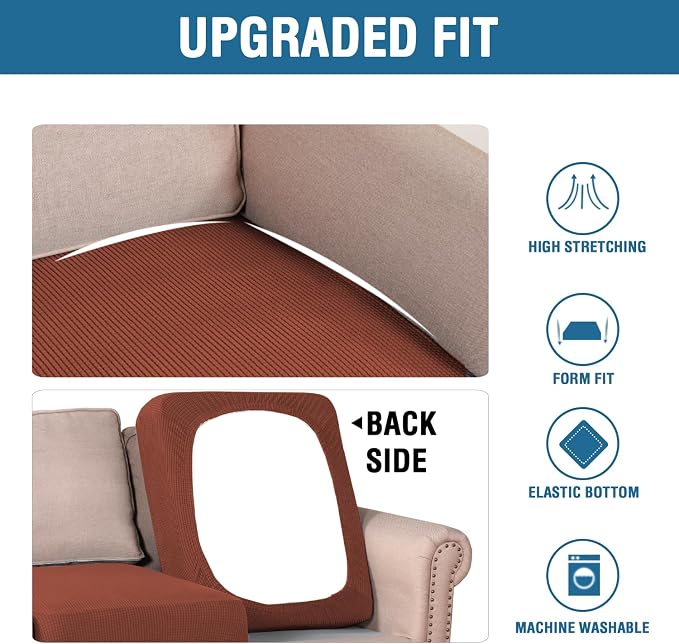 H.VERSAILTEX Super Stretch Individual Seat Cushion Covers Sofa Covers Couch - Image 6