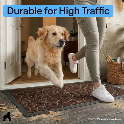 GORILLA GRIP 100% Waterproof All-Season WeatherMAX Doormat, US Designed Natural - Image 8