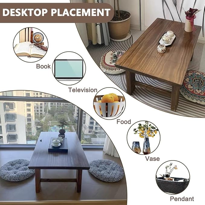 Japanese Floor Table, Vintage Tea Table, Rectangular Style Tatami Table - Image 5