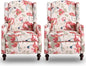 Upholstered Wingback Recliner Chair, Traditional Push Back Recliner by Consofa