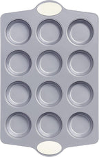 Ceramic Muffin Pan,12-Cup Nonstick Aluminized Steel Cupcake Pans, Healthy Non-Toxic Ceramic Coating Muffin Tin, 1 Pack Cup Cake Pans for Baking Cream
