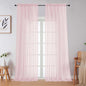 Blush Sheer Curtains for Bedroom Living Room 96 Inches Long 2 Panels, Modern by WelvetBLK