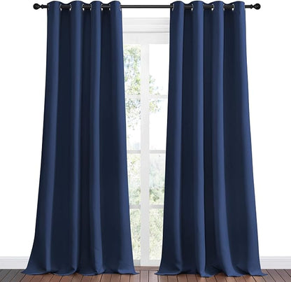 NICETOWN Navy Blackout Curtains 120" Long - Image 2