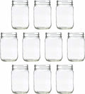 DISCOUNT PROMOS Decorating Mason Jars 12 oz. Set of 10, Bulk Pack - Glass Jars for Overnight Oats, Candies, Fruits, Pickles, Spices, Beverages - Clear