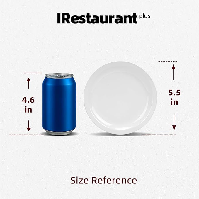 Stoneware Narrow Rim Commercial Grade Dinnerware, Bright White, Plate 5.5", Case of 36