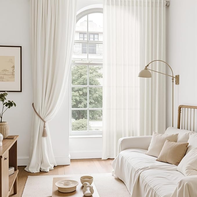 Neutral Linen Curtains 72 Inches - Image 6