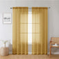 Gold Sheer Curtains 78 Inches Long 2 Panels, Breathable Solid Voile Light by Lecloud