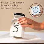 Ceramic Canister Set of 3 – Small Kitchen Canisters for Sugar, Coffee & Tea – Airtight Food Containers with Lids – Coffee Canister, Sugar Container, Tea Set