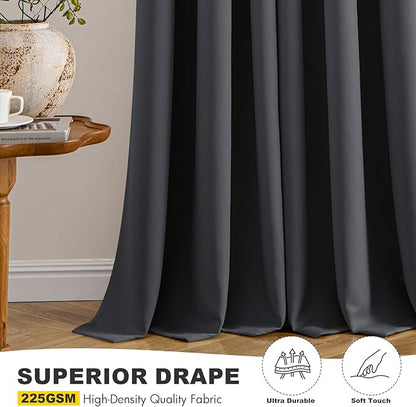 MIULEE Blackout Curtains for Bedroom 2 Panels 40 x 78 Inch Long Dark Grey | - Image 5