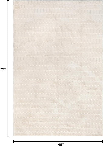 nuLOOM Nia Beige Geometric Washable Area Rug - Image 2