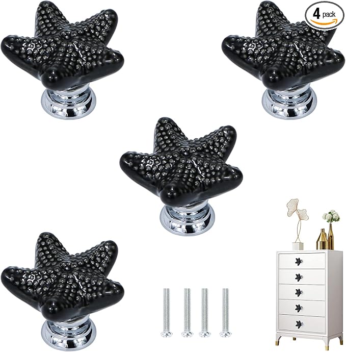 Starfish Drawer Knobs Coastal Kitchen Cabinet Knos Beach Themeb Knob Ceramic by Brosay