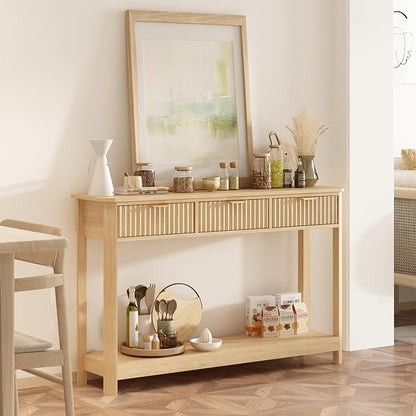 RUSTOWN Fluted Wood Console Table - Image 8