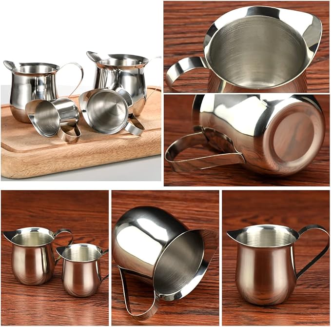 Rolin Roly 240ML Milk Frothing Pitcher Stainless Steel Small Bell-Shaped Creamer Coffee Jug for Barista Cappuccino Espresso Cups Latte Art Pitcher