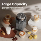 Milk Frother - Electric Steamer, 4-in-1 Automatic Warm and Cold Cappuccino Foam Maker, 12.5oz Milk Warmer for Latte, Macchiato, Stainless Steel