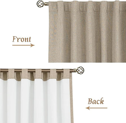 100% Blackout Short Linen Curtains - Image 8